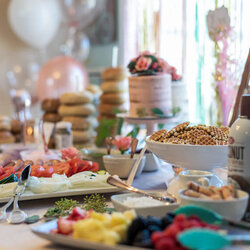 Wonderful Baby Shower Brunch Ideas For Sweet Celebration Varieties Of Food On Table