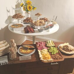An Assortment Of Food Is Displayed On Table Bakery Twigs