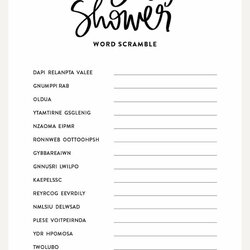 Tremendous Free Printable Baby Shower Games For Boys Word Scramble Game The Web