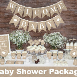 Gender Neutral Baby Shower Ideas Decorations Rustic Birthday Printable Burlap Themes Attractive Table Party