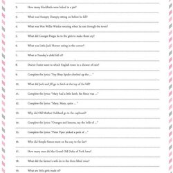 Cool Baby Shower Quiz Questions Printable Rhyme Games Nursery Answers Game Party Question Answer Wild Trivia