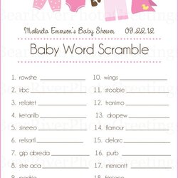 Baby Shower Word Scramble Ideas Decoration Showers Scrabble Unscramble Letter Maternity