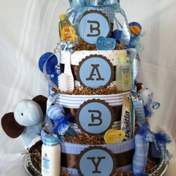 Pin By Kimberly Smith On Baby Shower Ideas Diaper Cake Boy Cakes Blue Brown Choose Board Diapers Via