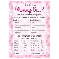 High Quality Girl Who Knows Mommy Best Baby Shower Game Cards In