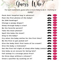 Great Guess The Baby Features Shower Games Printable Traits Mommy Or Daddy Game