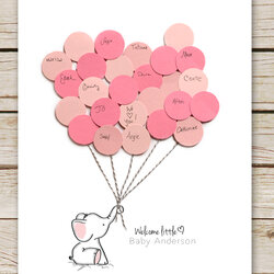 Champion Elephant Baby Shower Guest Book Printable Aspen Jay Sign Balloon Balloons Welcome Frame Books Board