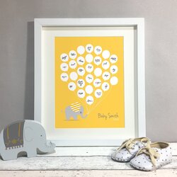 Matchless Elephant Balloons Baby Shower Guest Book Print Alternative
