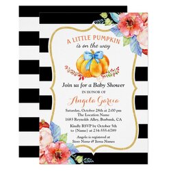 Supreme Little Pumpkin Fall Baby Shower Invitations Way Bridal Invitation Girl Boy Card Floral Is On The