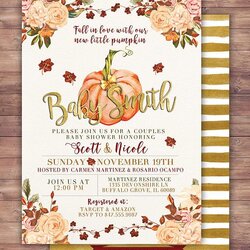 Wonderful Little Pumpkin Baby Shower Invitation Invite Invitations Invites