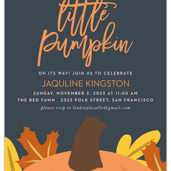 Out Of This World Little Pumpkin Baby Shower Invitations By Basic Invite