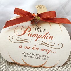 Excellent Shower Baby Invitations Fall Pumpkin Girl Little Invitation Choose Board Rustic Invite
