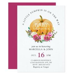 Perfect Little Pumpkin Is On The Way Baby Shower Invitation
