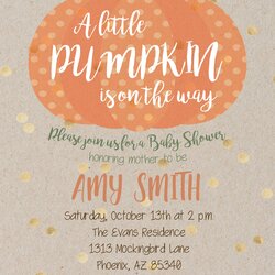 Splendid Little Pumpkin Is On The Way Baby Shower Invitation Digital
