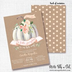 Little Pumpkin Is On Her Way Fall Girl Baby Shower Invitation