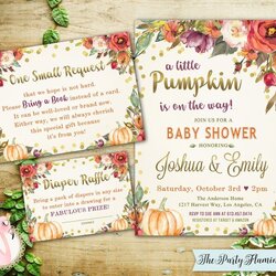 Exceptional Pumpkin Baby Shower Invitation Little Is On His Way Image