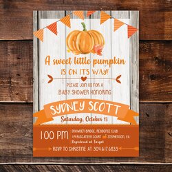 Super Fall Baby Shower Little Pumpkin Invitation Ideas Rustic