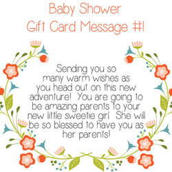 Superior Top Baby Shower Gift Card Messages Little Pearls Message Girl Wishes Cards Congratulations Idea