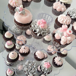 Baby Shower Mini Dozen Cupcakes Pink Grey Cupcake Theme
