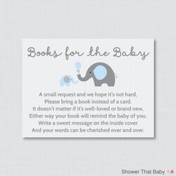 Baby Shower Bring Book Invite Boy