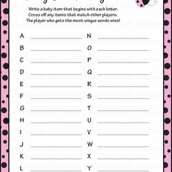 Marvelous Printable Baby Shower Game