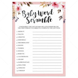Cool Printable Word Scramble Games For Baby Shower Instant Download Scrambled