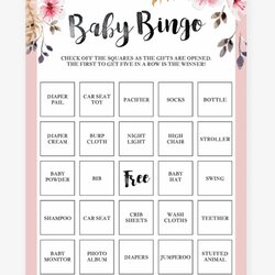 Printable Baby Shower Games Girl Image To Bingo Cards With Pink