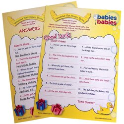 Fine Remember That Nursery Rhyme Baby Shower Game