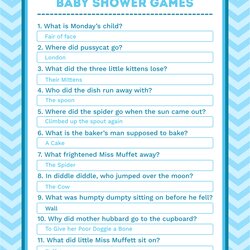 Nursery Rhyme Baby Shower Games Free Game Answers