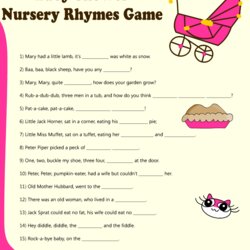 Smashing Free Printable Baby Shower Nursery Rhyme Games Game Rhymes Pink Color Girl Girls Template Complete