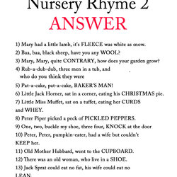 Preeminent Free Printable Baby Shower Nursery Rhyme Games With Answer Key Finish The
