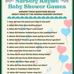 Very Good Nursery Rhyme Baby Shower Games Free Game