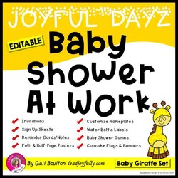 Joyful Baby Shower At Work Giraffe Set Lead Joyfully