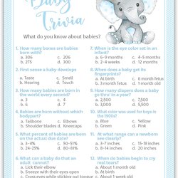 Buy Blue Elephant Baby Shower Game Trivia Games Pack Of