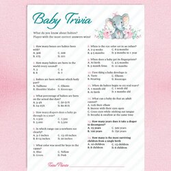 Baby Trivia Game Printable Shower Floral