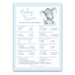 Perfect Buy Blue Elephant Baby Shower Game Trivia Games Pack Of