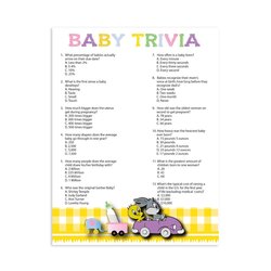 Tremendous Baby Shower Trivia Printable