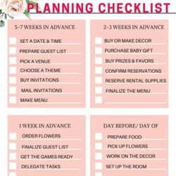 Printable Baby Shower Checklist When Planning Nursery Registry Updated