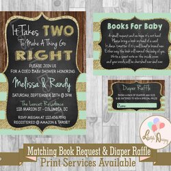 Perfect Coed Baby Shower Invitation It Takes Two Joint Diaper