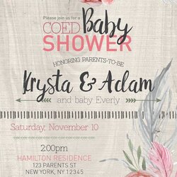 Baby Shower Invitation Girl Coed