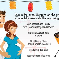 Cool Coed Baby Shower Invitation Wording Ideas Couples Invitations Couple Showers Backyard Templates Retro