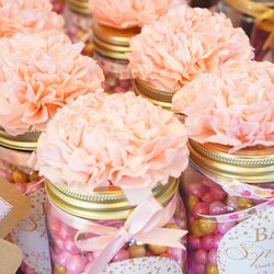 Shower Baby Favors Party Favor Gifts Mason Pink Gold Jar Guests Unique Jars Favours Cute Gift Sprinkle