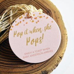 Perfect Baby Shower Favors Girl Pop When She Pops Tags Party Champagne Personalized Pink Shop Favor Tag