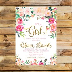 Perfect Its Girl Baby Shower Invitation Floral Name