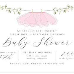 The Highest Standard Tutu Excited Baby Shower Invitations By Basic Invite Invitation Wording Template