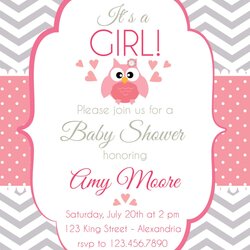 Smashing Baby Shower Invitation Girl Chevron Style