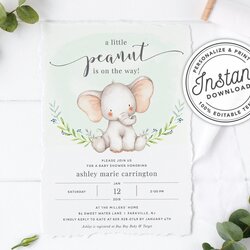 Little Peanut Is On The Way Baby Shower Invitation Printable