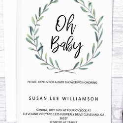 Swell Stationary Baby Shower Invitations