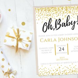High Quality Oh Baby Printable Shower Invitation Gender Neutral