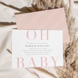 Magnificent Oh Baby Shower Invitation Pink