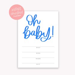 Oh Baby Shower Printable Invitations Fill In The Blank